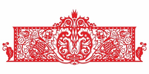 Russian pattern. Vintage Ornament vector. Russian style ornament engraving border floral retro pattern. Foliage swirl decorative design element filigree, berries, calligraphy wedding vector on a white