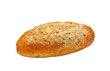 Corn, grain yellow bread, isolated on white.