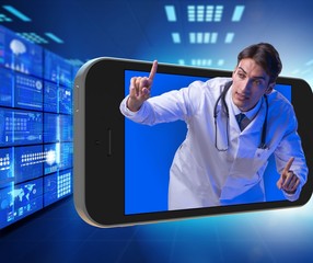 Telemedicine concept with doctor and smartphone
