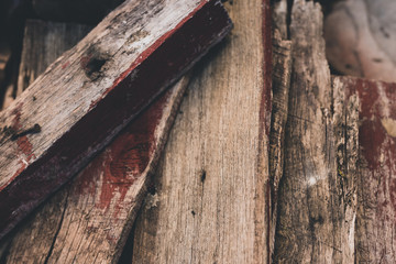 Obraz premium aged wood piled upto be used as kindlings