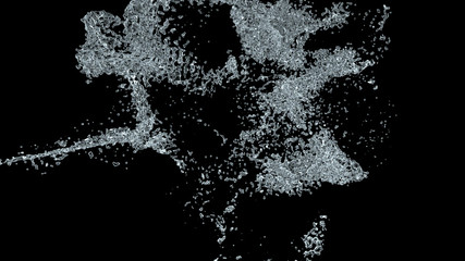 Heart shape made out of water. 3D rendering.