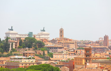 Obraz premium Rome city view from Orange Trees Garden Giardino degli aranci Rome Italy