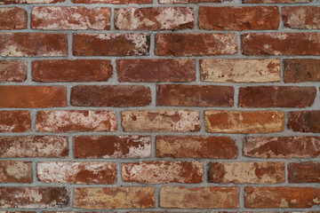 Texture of old brick wall interior shot