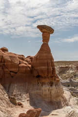 Toadstool Rock Formations Due to Erosion on the Toadstools Trailhead in Kanab, Utah