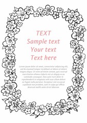Frame of flowers, Flower Background Vector, Retro beautiful flower frame