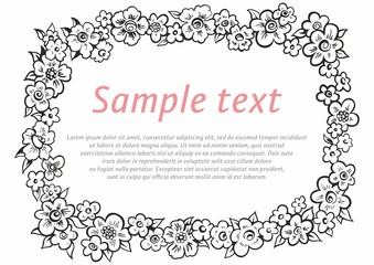 Frame of flowers, Flower Background Vector, Retro beautiful flower frame