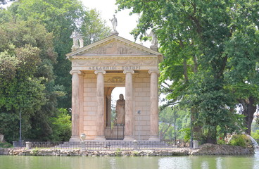 Temple of Asclepius Borghese garden park Rome Italy