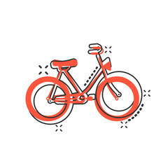 Obraz na płótnie Canvas Bicycle sign icon in comic style. Bike vector cartoon illustration on white isolated background. Cycling business concept splash effect.