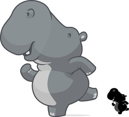 Hippo Cute Cartoon Design, Fun Run Race