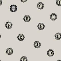 Seamless pattern. Prints of US federal banks printing paper money and mint - obrazy, fototapety, plakaty