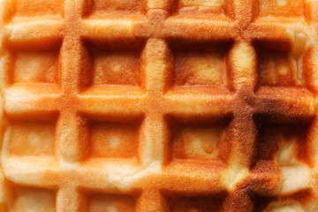 Texture of tasty waffle, closeup