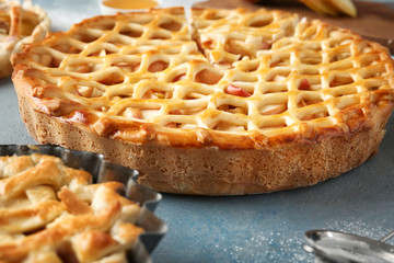 Tasty apple pies on table © Pixel-Shot