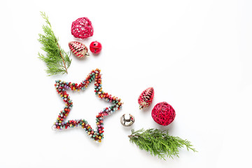 Christmas composition on white background