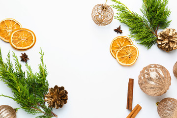 Beautiful Christmas composition on white background