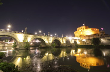 Castel Sant Angelo fort Tiber river cityscape Rome Italy