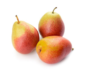 Sweet ripe pears on white background