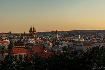 Obraz premium view of prague during sunset