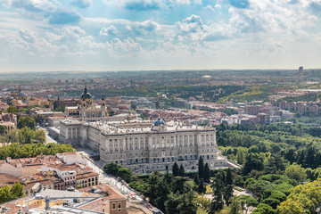 Royal Palace of Madrid seen from one of the viewpoints of the city