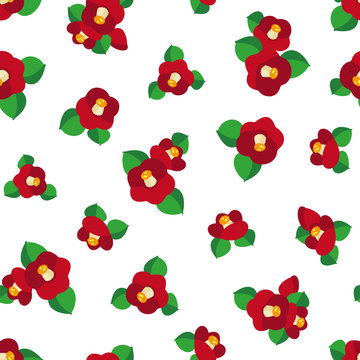 Japanese style pattern of the camellia