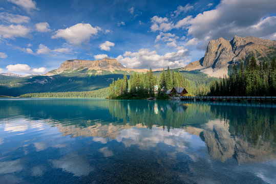 Beautiful emerald lake, Yoho national park, British Columbia, Canada