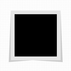 Black and white photo frame with shadows isolated on white background. Vector illustration - Vector