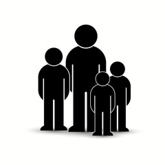 Pack of flat style people, family, couple, crowd icons isolated on white. Black infographics teamwork, leadership, personality, revolution, election, turn, administration, management concept. Vector