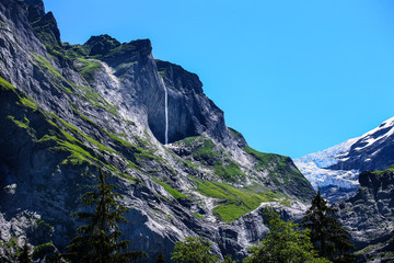 mountains around grindelwald in Switzerland