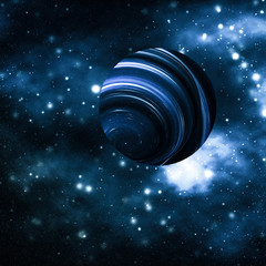 Stars, planet and galaxy in cosmos universe, space and time travel science background