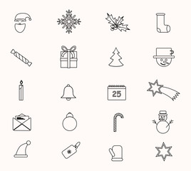 Christmas Icon Collection - Vector Illustration