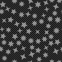 Multicoloured simple flat style light star flares seamless texture. Vector illustration