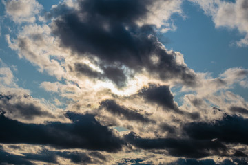 The sky, thunderclouds. Air clouds before the rain.