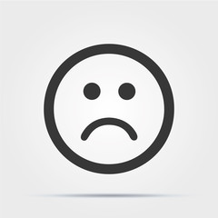 Frowning Face emoji line icon. Unhappy smiley linear style sign for mobile concept and web design. Sad face emoticon outline vector icon. Symbol, logo illustration. Vector graphics