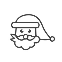 Santa Claus face icon isolated. Modern outline on white background