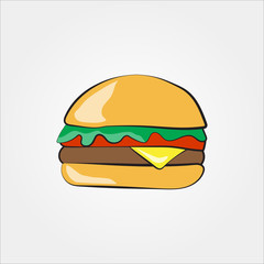 Fast Food logo hamburger burger dinner icon symbol badge template vector