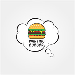 Fast Food logo hamburger burger dinner icon symbol badge template vector