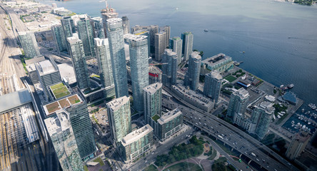 Naklejka na ściany i meble Aerial view of Toronto city skyline, Canada