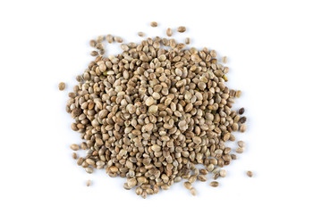 Cannabis Hemp seeds close up macro shot isolated