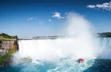 Beautiful Niagara waterfalls in clear sunny day in the summer