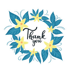 Thank you hand lettering. Thanksgiving Orchid Flower Frame.