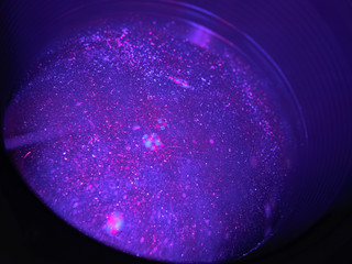 Futuristic bright lighting of stage spotlight. Photo is suitable for postcard design, template backgrounds, greeting card, posters.