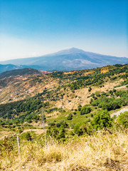 Etna volcano point of view