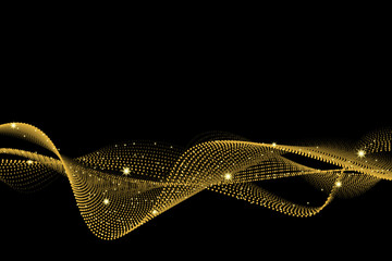 Luxury background with abstract golden wave