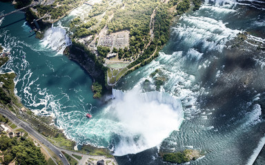 Fototapeta na wymiar Aerial view of Niagara waterfall.