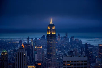 Fototapete Empire State Building New York City bei Nacht, New York, Vereinigte Staaten von Amerika