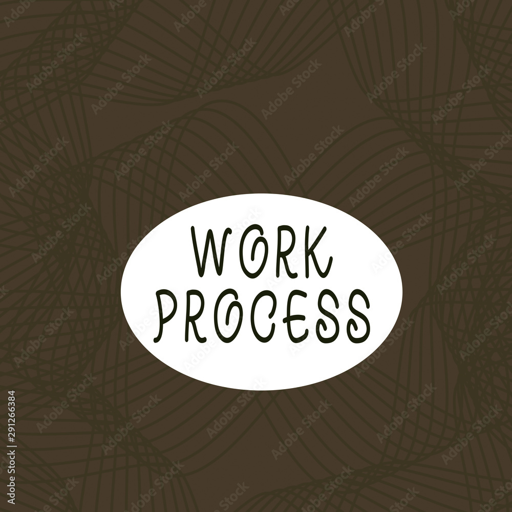 Fototapete Text sign showing Work Process. Business photo showcasing Standard procedures how to handle a particular job rules system Set of Lines in Curvy Flowing Motion in Monochrome Violet Abstract Pattern