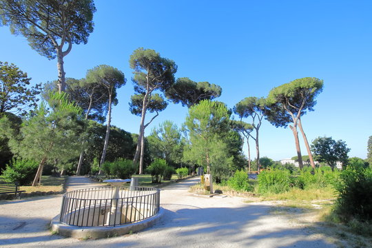 Monte Celio hill park Rome Italy