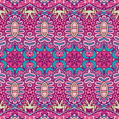 Geometric doodle colorful abstract decorative vector seamless ornamental pattern