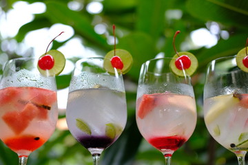 glasses of cocktails