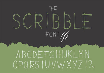 Obraz premium Vector alphabet uppercase font scribble style