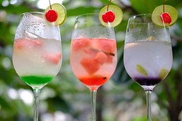 glasses of cocktails